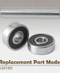 6301RS Ebike Wheel Bearing Kit For Tuttio Soleil01 Series shown with silver bearing and axle