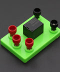 3V Electromagnetic Relay Experiment Kit For STEM Learning Hands On Science Projects, green base with relay and connectors.