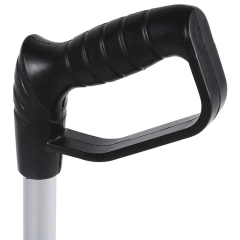 Close-up of the TPR anti-slip handle of the Jiawu Distance Measuring Wheel for secure grip and handling.
