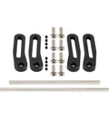 Beefed Up Aluminum Modular RC Crawler Bumper Set for 1/10 Scale Front And Rear Bull Bars shown with screws and rods