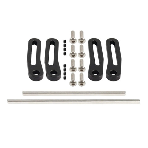 Beefed Up Aluminum Modular RC Crawler Bumper Set for 1/10 Scale Front And Rear Bull Bars shown with screws and rods