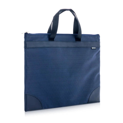 Go Anywhere Heavy Duty Large Zipper Pouch With Handle Fits A4 Paper And 16 Inch Laptop, Waterproof Oxford File Bag in blue.