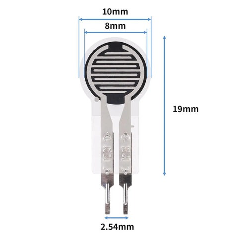 Ultra Thin Film Pressure Sensor Kit 4 Pcs High Sensitivity FSR 20g To 2Kg For Arduino DIY Plug And Play Projects Industrial Precise Measurement And Control For Engineering Education And Hobbyist Builds, 19mm x 10mm sensor