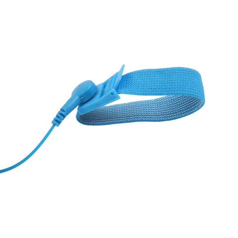 Anti Static Wrist Strap ESD Grounding Bracelet For Electronics Repair, adjustable blue conductive fiber band with connector
