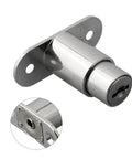 Sliding Door Lock For Closets And Display Cabinets, Zinc Alloy Plunger Cylinder With Keys, 23mm Bezel Style Lock