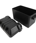 Heavy Duty Marine Battery Box Hella Durable ABS Shell Shockproof And Weatherproof 12V Battery Enclosure with removable lid.