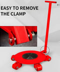 Built Like A Rock Heavy Duty Machinery Mover Skates With Quick 360 Spin For Factory Equipment Gliding Non Slip Polyurethane Wheels, clamp removal detail.