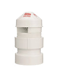 Oatey Sure-Vent air admittance valve with white PVC adapter, front view