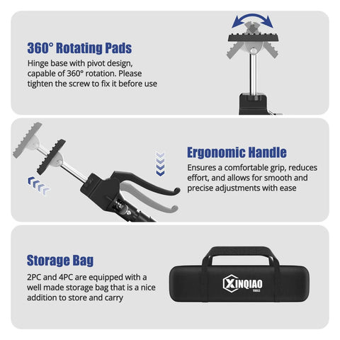 Third Hand Tool Adjustable Steel Support System With 154 Lb Capacity feature details and storage bag included