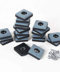 Teflon Furniture Sliders 20 Piece Set 1 Inch Square Glides For Carpet And Hardwood Floors Heavy Duty Scratch Resistant Chair Pads with screws.