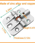 Front view of ANTEISI adjustable 180° hinge pair; zinc alloy with copper pin; folding table/door hinge, 2 pcs