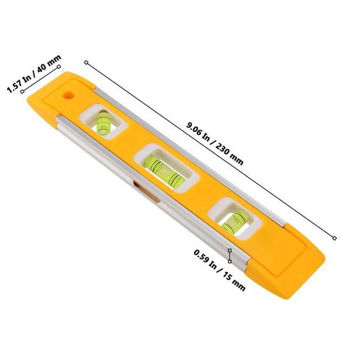 Heavy Duty 9 Inch Magnetic Torpedo Level, Dead On Accurate Aluminum Spirit Level With Rock Strong Grip, Built Tough For Nailing Every Handyman Layout Job And Delivering Straight Results Guaranteed Professional Grade Calibrated Tube Design