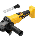 Heavy Duty Cordless Angle Grinder 4.5 Inch With Slick Brushless Motor Cranking 9300 RPM and safety handle.