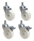 Heavy Duty Caster Wheels With Brake MX Threaded Stem Swivel Casters For Furniture Workbench And Cart Use Quiet No Noise Rolling Plate Casters 360 Degree Rotation For Smooth Maneuvering Easy Glide