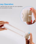 Hands demonstrating U Shape Cabinet Door Locks For Kid Proofing Double Doors Simple Install Child Safety Latches ABS material