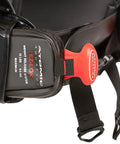 Close-up of EZLOK weight release system on BC2 Dive BCD with integrated weight system for 30 lb laminated waterproof fabric.