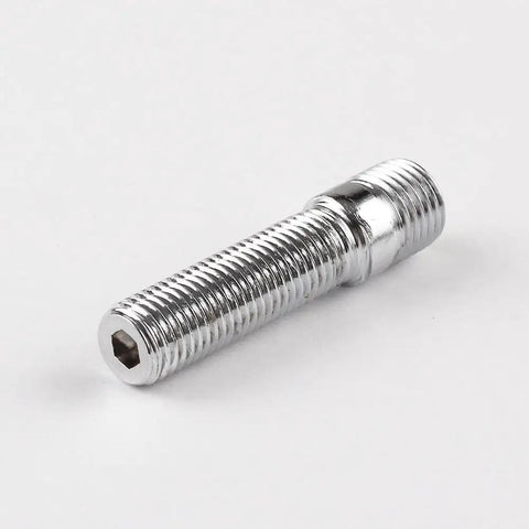 Heavy Duty 20 Pack M14x1.5 To M12x1 Extended Wheel Stud Conversion Adapter Kit With 32mm Shank And 50mm Length For Smooth Ride On Cars With 14x1 Thread Bolts, chrome stud close-up