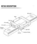 Diagram showing 1Pcs Dope Miniature Linear Rail And MGN Block Kit For Small Machines Length 100 To 500 mm MGNR7 MGNR9 Compatible