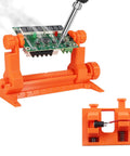 Soldering Helping Hands Kit with Adjustable Third Hand Clamp for PCB work, orange stand, holding circuit board, precise assembly tool