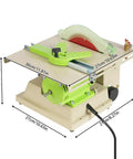 Powerful 1380W Lapidary Saw With Adjustable Speed, Rock Polisher And Cutter, dimensions illustrated, compact for DIY carving and hobbies.