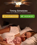 Mother and baby sleeping under a fan, showcasing Smart Ceiling Fan Dimmer Switch With 4 Speed Fan Control And Light Dimmer Alexa.