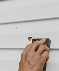 Applying Self Adhesive Vinyl Siding Patch Kit Paintable White Patches Cut To Fit Cover Cracks And Holes Works Indoor Or Outdoor