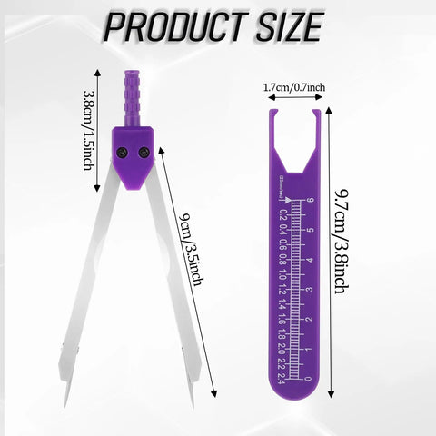 Must Have ECG Caliper For Nurses And Doctors A Pro Grade Stainless Steel Electrocardiogram Divider With Ruler To Measure EKG Wave Segments, Protective Cover, Purple Finish For Medical Students And Healthcare Pros, 11.5 cm