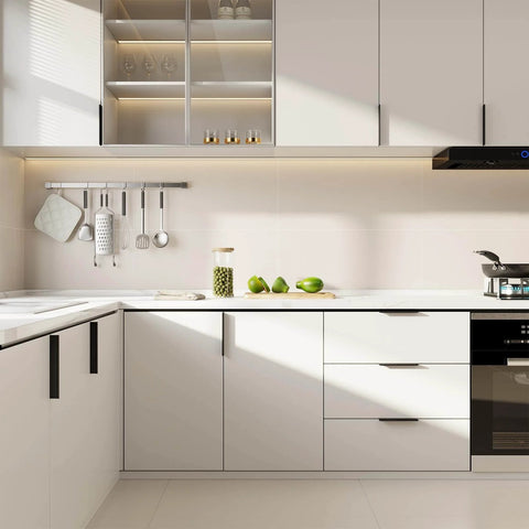 Matte Black 5 Inch Cabinet Pulls For Cabinets And Kitchens 10 Pack Aluminum Finger And Edge Pulls For Easy Install On Cabinet Doors
