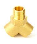 Five Piece Brass Pipe Fitting Tee Y Adapter Set For Plumbing, Built To Last, Pro Grade Setup With One Quarter Inch NPT Threads