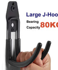 Rugged EV Charging Cable Holder Wall Mount With Anti Slip Rubber Coating, J-Hook design, 80KG capacity