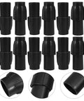 Premium Adjustable Broom Handle Replacement Parts Kit With 12PC Threaded End Extensions For Durable Plastic Broome Poles And Stable Mop Connector Tips Designed For Easy Home Cleaning And Serious Floor Care Jobs, black plastic 12-piece set