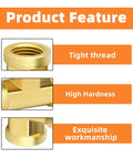 Product features of Brass Tee Fitting Kit Three Way One Quarter Inch NPT Female Pipe Connectors Five Piece Set