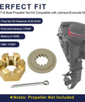 All In One Marine Prop Nut Kit With Spacer And Cotter Pin For Outboard Motors 40 140 HP Replaces GLM 22350 Evinrude Johnson 175267