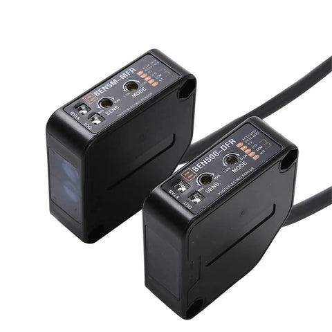 Diffuse Retro Reflective Through Beam Photo Sensor 30cm 50cm 70cm 5m 10m Built Tough Pro Grade in black housing with cables