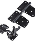 Self Closing Gate Hardware Kit With Self Locking Gate Latch And Two Pack 3.5 Inch Heavy Duty Adjustable Spring Hinges In Black for gates