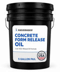 Pro Grade Concrete Release Agent And Non Staining Form Oil Crafted For Slick Form Stripping And Glassy Smooth Finishes That Help Contractors Crush Every Pour Job Without The Mess in 5-gallon pail.