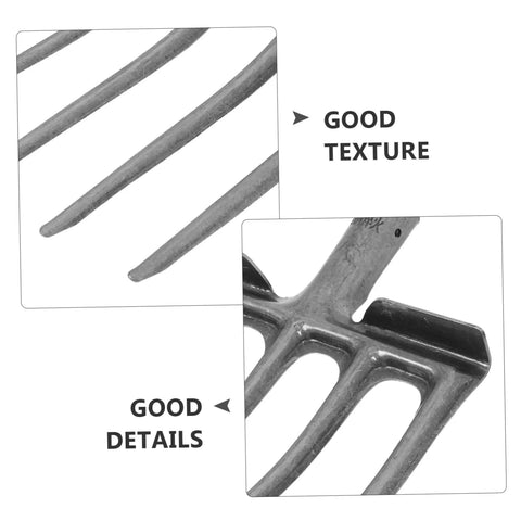 Close-up of Heavy Duty Steel Garden Fork showing detailed texture and durable steel construction for soil loosening and deep turning.