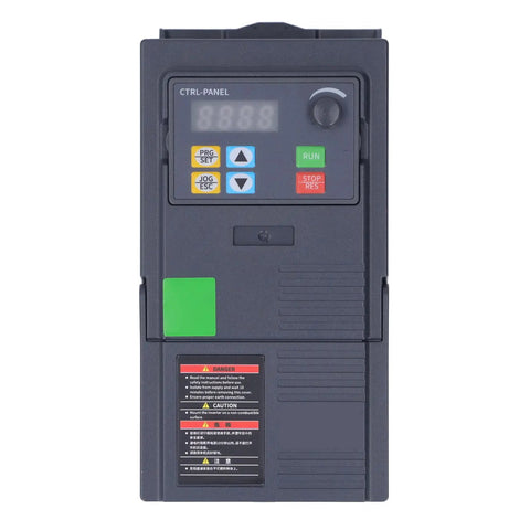 Pro Grade 3KW VFD Motor Controller With RS485 For 3 Phase AC 340 To 440V Industrial HVAC Pump And Fan Systems Digital Display Easy Setup Efficient Heat Sink front view