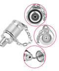 63MPa/630BAR hydraulic test coupling with G1/8 thread, metal body, caps and chain