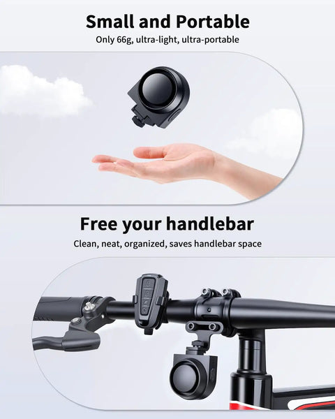115dB Wireless Bike Horn With Anti Theft Alarm And 5 Sound Modes Rechargeable Bicycle Bell For Adults And Ebikes Scooters Motorcycles IPX5 Waterproof With Suspension Mount Easy Install For Safer Rides Loud As Heck