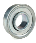 Close-up of Flanged Wheel Bearing 1/2 In ID, 1 1/8 In OD, 1/4 In Flange, HW-11B for small machinery, carts, rollers, light duty equipment.