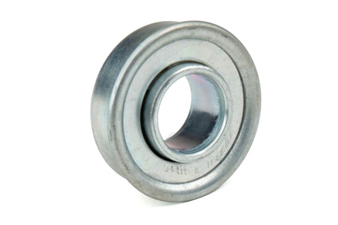 Close-up of Flanged Wheel Bearing 1/2 In ID, 1 1/8 In OD, 1/4 In Flange, HW-11B for small machinery, carts, rollers, light duty equipment.