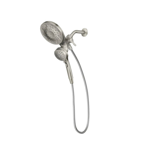 Engage Magnetix 2 In 1 Rain Showerhead With Handheld Spray And Magnetic Docking System In Brushed Nickel, side view