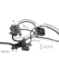 Detailed view of brake system in All In One Heavy Duty 4WD CV Axle Shaft Assembly Kit With Reverse Gearbox For ATV Go Kart Quad Buggy.