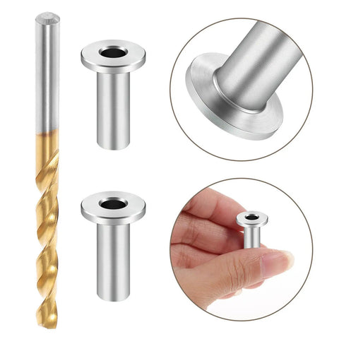 Top Notch Stainless Steel Cable Railing Sleeves With Drill Bit For 1/8 Inch Wire Rope Weatherproof Deck Stair Balustrade Protector Kit For Coastal Homes, sleeve with drill bit