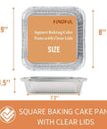 35 Pack 8x8 Aluminum Pans With Clear Lids Square Foil Pans For Baking Heating Storing And Meal Prep Durable Reinforced Rib Walls Stackable 9x9 Outer Size
