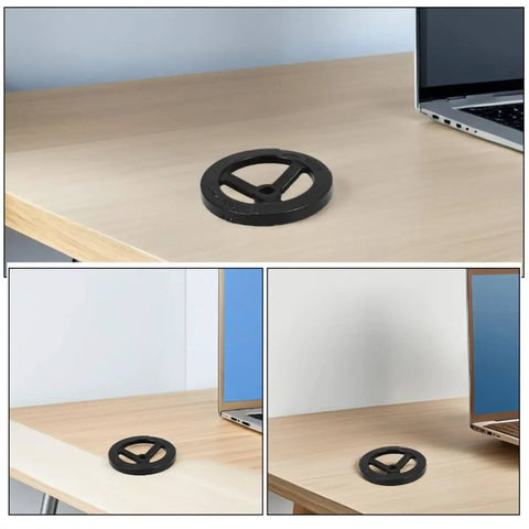 Indoor Fire Hydrant Hand Lever Valve Replacement Wheel shown on wooden desk near laptop