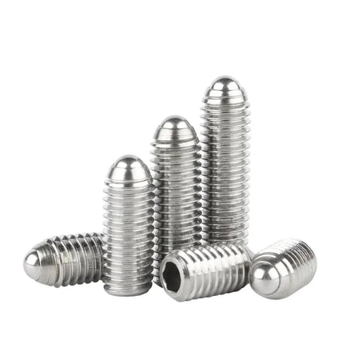 Premium 304 Stainless Steel Spring Ball Plunger Kit 1 to 5 Pieces M2.5 up to M16 Thread Sizes displayed in various sizes.