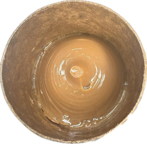 Top view of Premium High Temp Lithium Complex Grease for Extreme Pressure and Water Resistant Rugged Use in a container.