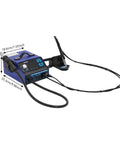 Hot Air Rework Station With 5 Nozzles, 780W Desoldering Power, LCD display, and control panel, with size dimensions shown.